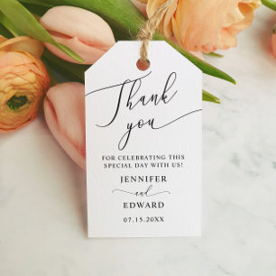 Étiquettes-cadeau Merci Mariage minimal
