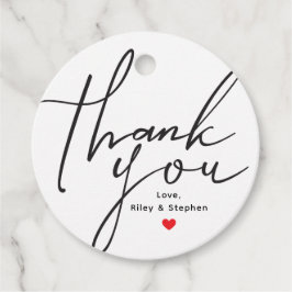 Étiquettes Cadeau Merci Mariage noir blanc tiré à la main
