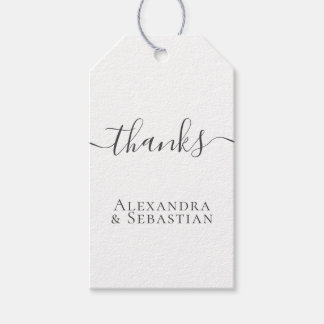 Étiquettes-cadeau Merci Mariage personnalisé simple et élégant