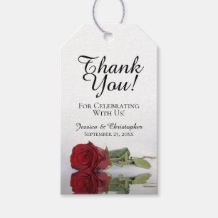 Étiquettes-cadeau Merci Mariage romantique de Rose rouge