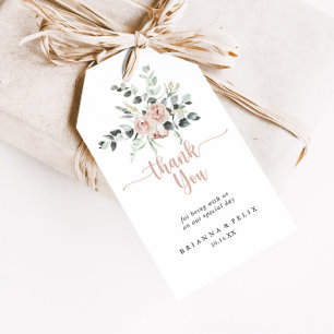 Étiquettes-cadeau Merci Mariage rose rose rose rose classique