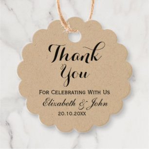 Étiquettes Cadeau Merci Mariage rustique