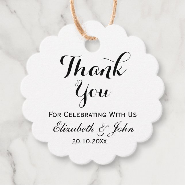 Étiquettes Cadeau Merci Mariage rustique (Devant)