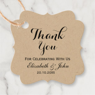 Étiquettes Cadeau Merci Mariage rustique