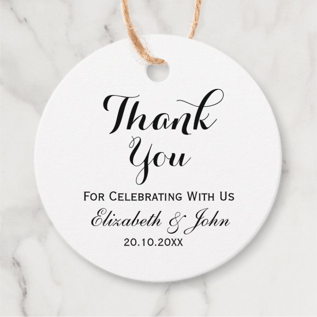 Étiquettes Cadeau Merci Mariage rustique (Devant)