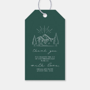 Étiquettes-cadeau Merci Mariage Rustique Emerald Mountain