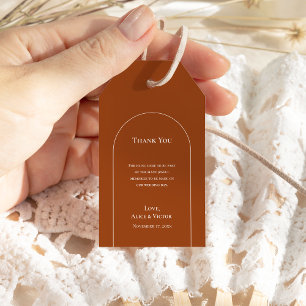 Étiquettes-cadeau Merci Mariage simple Boho Arch Terracotta