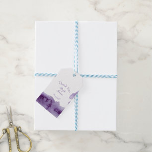 Étiquettes-cadeau Merci Mariage ultra violet élégant