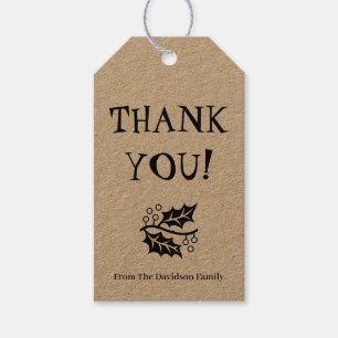Étiquettes-cadeau Merci mignon feuilles automne coutume Thanksgiving