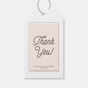 Étiquettes-cadeau Merci minimaliste de bloc de couleur de fond