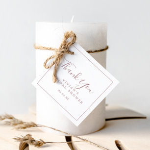 Étiquettes Cadeau Merci minimaliste de Fête des mariées d'or Rose