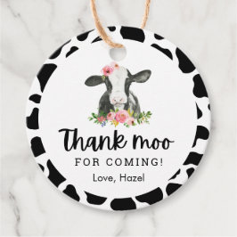 Étiquettes Cadeau Merci Moo Pour Le Merci D'Anniversaire De La Vache