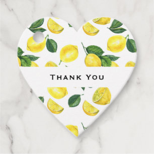 Étiquettes Cadeau Merci Motif aux fruits aux citrons jaunes