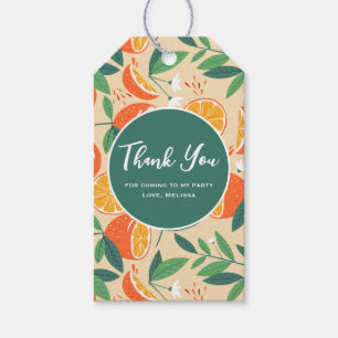 Étiquettes-cadeau Merci Motif rétro aux agrumes d'orange