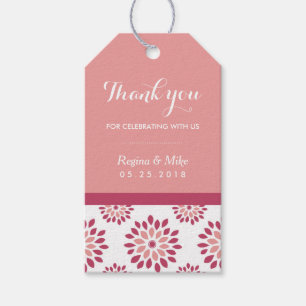 Étiquettes-cadeau Merci Motif rose Dahlia Tags cadeaux
