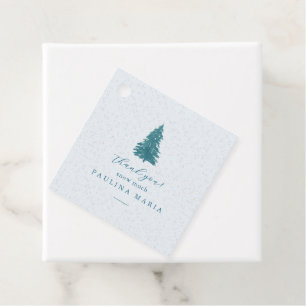 Étiquettes Cadeau Merci Neige Beaucoup Hivernal Quinceanera Pine Tre