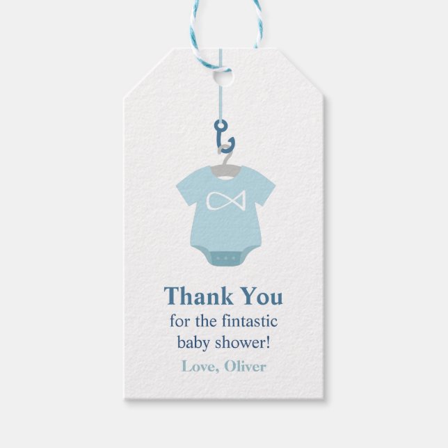 Étiquettes-cadeau Merci Pêche Baby shower à thème (Devant)