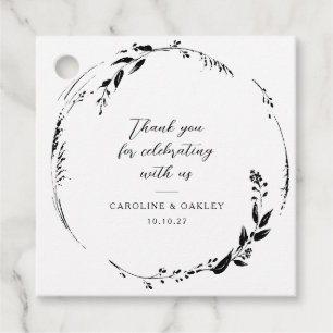 Étiquettes Cadeau Merci personnalisé Mariage de couronnes florales e