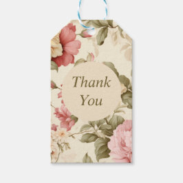 Étiquettes-cadeau Merci personnalisé mignon vintage floral élégant c