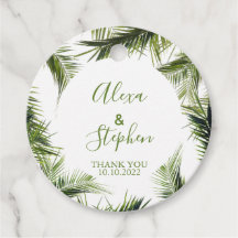 Merci personnalisé Palm Feuilles Mariage tropical