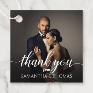Étiquettes Cadeau Merci photo de mariée et de chambre personnalisée