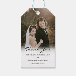 Étiquettes-cadeau Merci photo Mariage personnalisé
