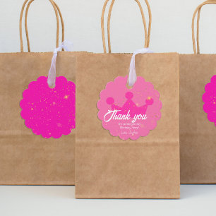 Étiquettes Cadeau Merci Pink Doll fête d'anniversaire, Princesse Cou