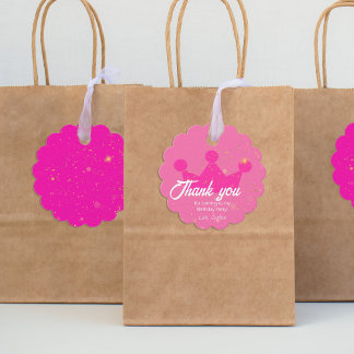 Étiquettes Cadeau Merci Pink Doll fête d'anniversaire, Princesse Cou