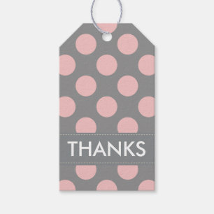 Étiquettes-cadeau Merci Pois rose moderne