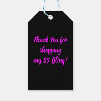 Étiquettes-cadeau Merci pour acheter mon $5 Bling