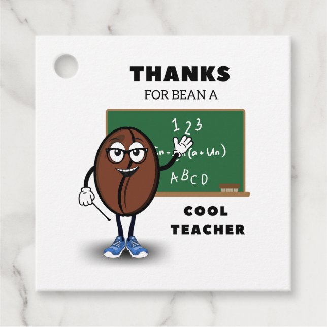 Étiquettes Cadeau Merci Pour Bean (Être) Un Enseignant Cool (Devant)
