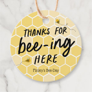 Étiquettes Cadeau Merci pour Bee-ing here Favor Tags