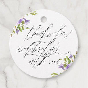 Étiquettes Cadeau Merci Pour Célébrer Avec Nous Floral Violet