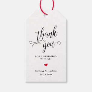 Étiquettes-cadeau Merci pour célébrer avec nous, Mariage