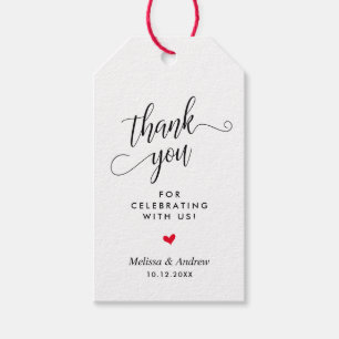 Étiquettes-cadeau Merci pour célébrer avec nous, Mariage