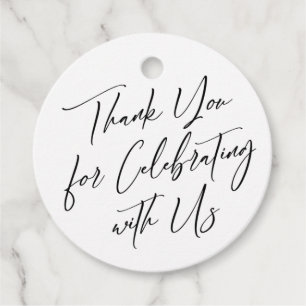 Étiquettes Cadeau Merci pour célébrer avec nous Simple Élégant
