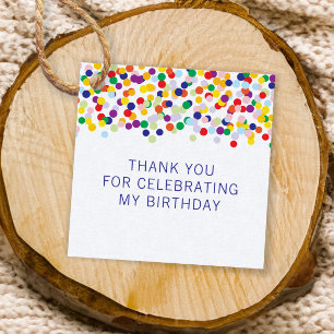 Étiquettes Cadeau Merci pour célébrer mon anniversaire Confetti