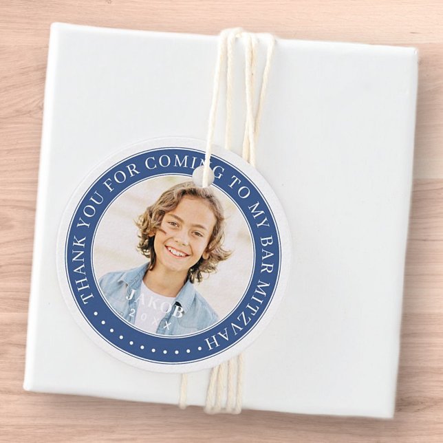 Étiquettes Cadeau Merci Pour Être Venu À Mon Bar Mitzvah Photo (Créateur téléchargé)