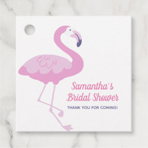 Étiquettes Cadeau Merci pour la Baby Shower Rose Flamingo Mignonne