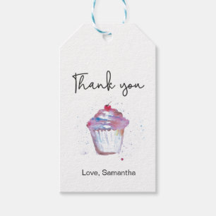 Étiquettes-cadeau Merci pour la fête d'anniversaire aux cupcakes