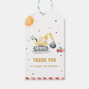 Étiquettes-cadeau Merci pour la fête d'anniversaire de construction