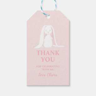 Étiquettes-cadeau Merci pour la fête prénatale de bébé lapin