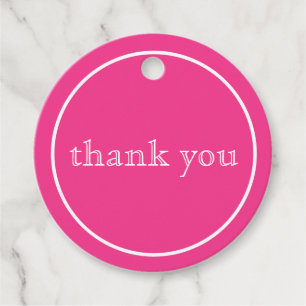 Étiquettes Cadeau merci pour le rose rond
