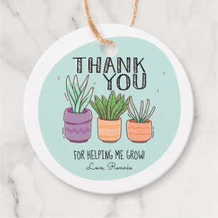 Étiquettes Cadeau Merci pour m'aider à développer l'appréciation de
