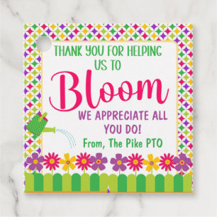 Étiquettes Cadeau Merci pour nous aider à fleurir