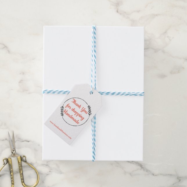 Étiquettes-cadeau Merci pour vos achats Handmade (Avec de laficelle)
