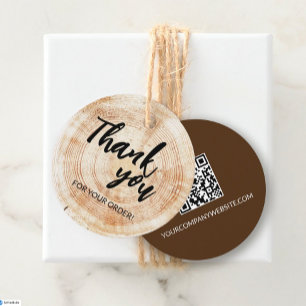 Étiquettes Cadeau Merci pour votre commande site professionnel code