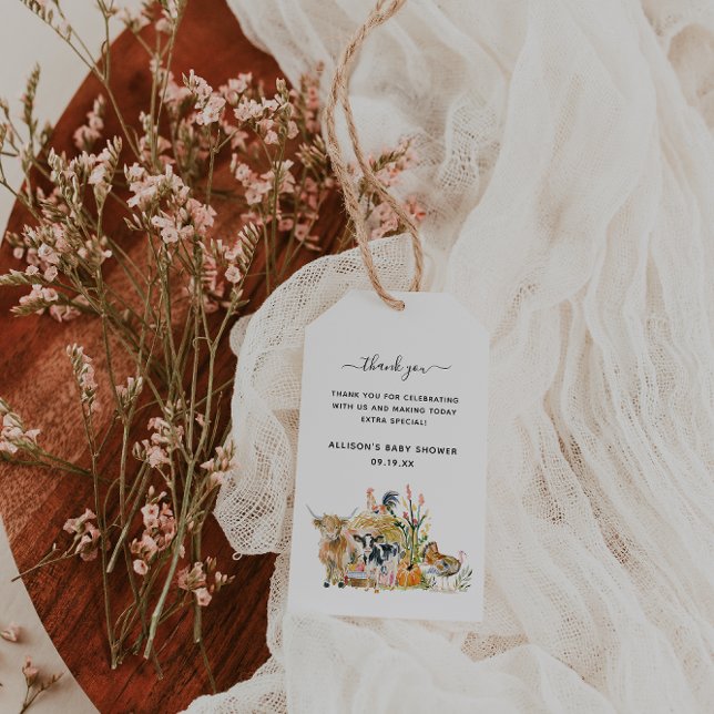 Étiquettes-cadeau Merci pour vous | Baby shower d'automne (Créateur téléchargé)