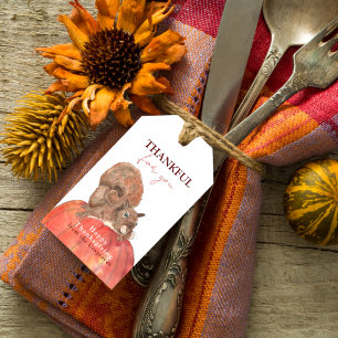 Étiquettes-cadeau Merci pour vous écureuil sur le Thanksgiving Citro