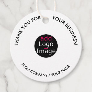 Étiquettes Cadeau Merci professionnel élégant Customisé blanc